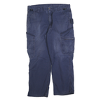 CARHARTT Mens Regular Fit Blue Cotton Blend Zip Closure Cargo Trousers W36 L27