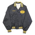 DON ALLERSON Mens Black & Yellow Varsity Button Jacket S Nylon Embroidered 1987
