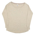 TOMMY HILFIGER Womens Beige Plain Cotton Blend Jumper Crew Neck Basic Knit 2XL