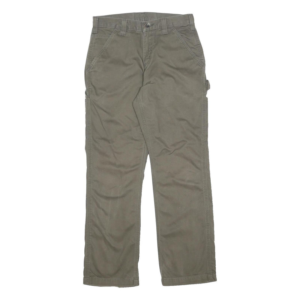 CARHARTT Mens Cotton Relaxed Straight Trousers Olive W30 L30 Utility Workwear
