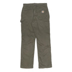 CARHARTT Mens Cotton Relaxed Straight Trousers Olive W30 L30 Utility Workwear