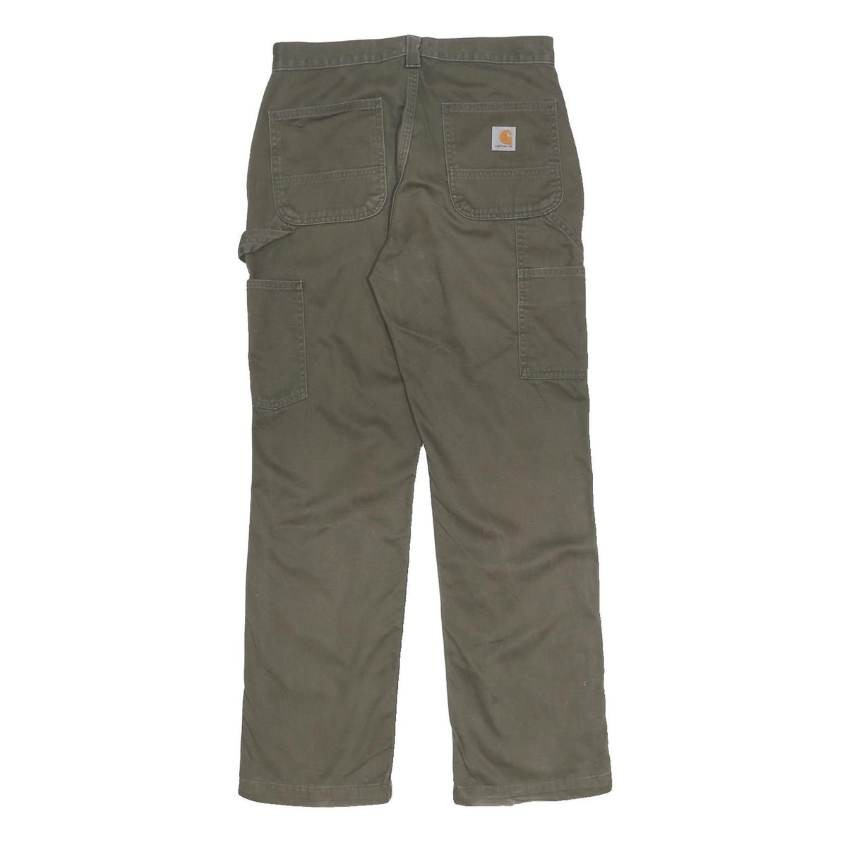 CARHARTT Mens Cotton Relaxed Straight Trousers Olive W30 L30 Utility Workwear