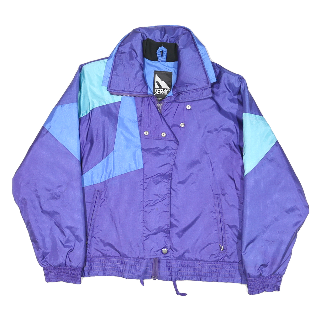SERACE Womens Purple & Blue Classic Jacket UK 8 Polyester Blend Zip Fastening