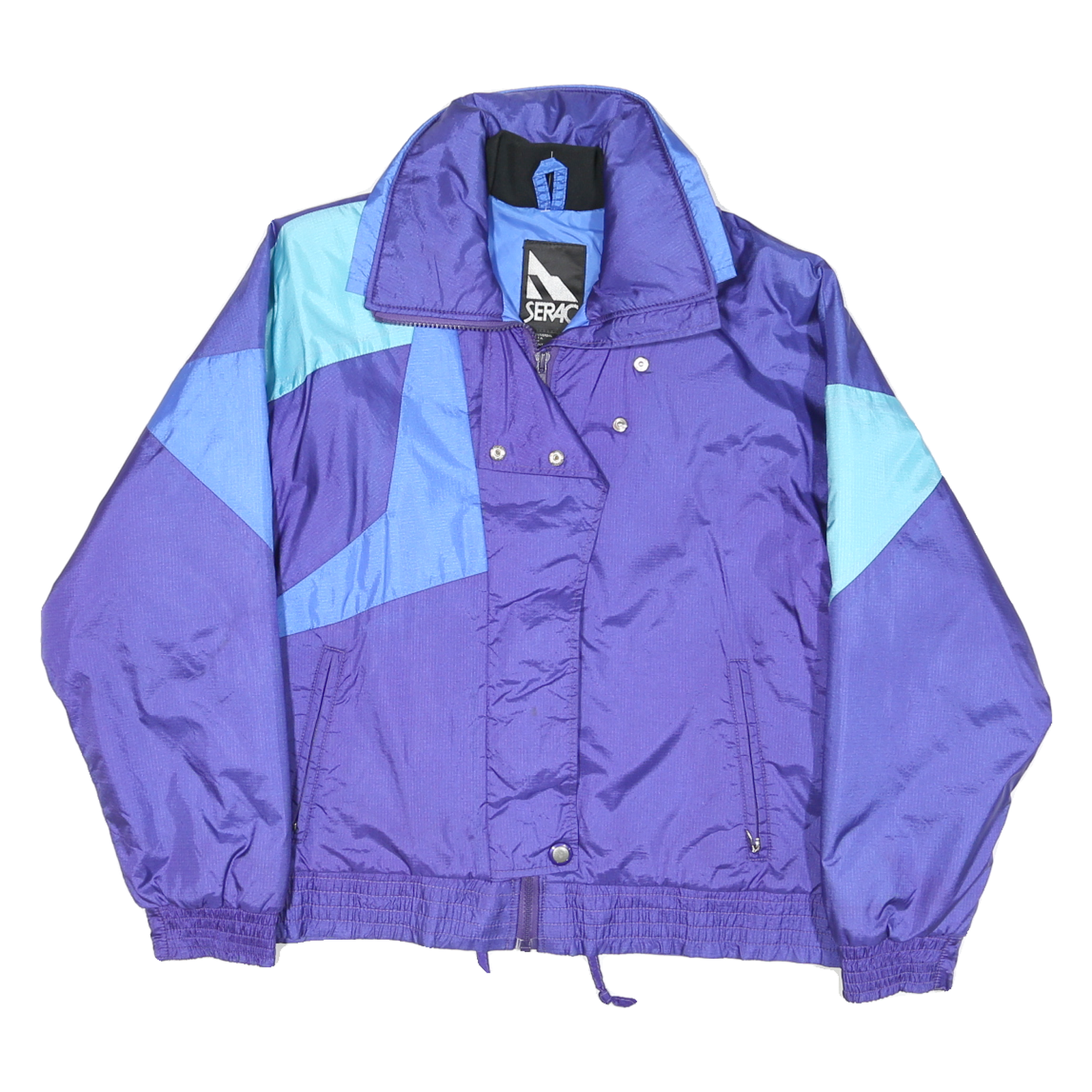 SERACE Womens Purple & Blue Classic Jacket UK 8 Polyester Blend Zip Fastening