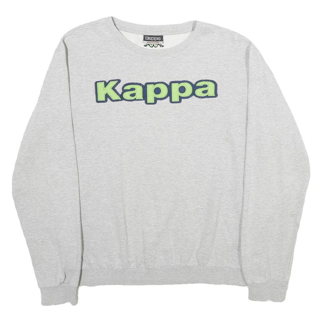 KAPPA Mens Grey Sweatshirt Crew Neck M Logo Printed Casual Pullover