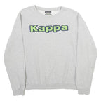 KAPPA Mens Grey Sweatshirt Crew Neck M Logo Printed Casual Pullover
