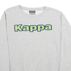 KAPPA Mens Grey Sweatshirt Crew Neck M Logo Printed Casual Pullover