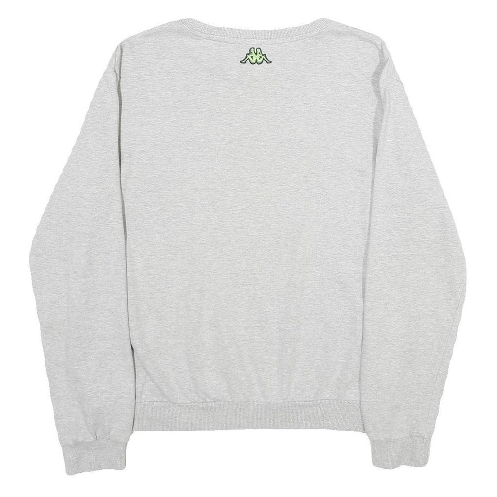 KAPPA Mens Grey Sweatshirt Crew Neck M Logo Printed Casual Pullover