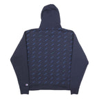 CHAMPION Mens Navy Blue & Green Hooded Pullover L Cotton Blend Hoodie