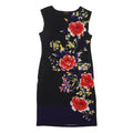 PHASE EIGHT Womens Black Floral Sleeveless Polyester Blend Sheath Dress L