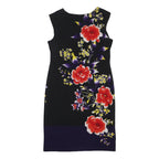 PHASE EIGHT Womens Black Floral Sleeveless Polyester Blend Sheath Dress L