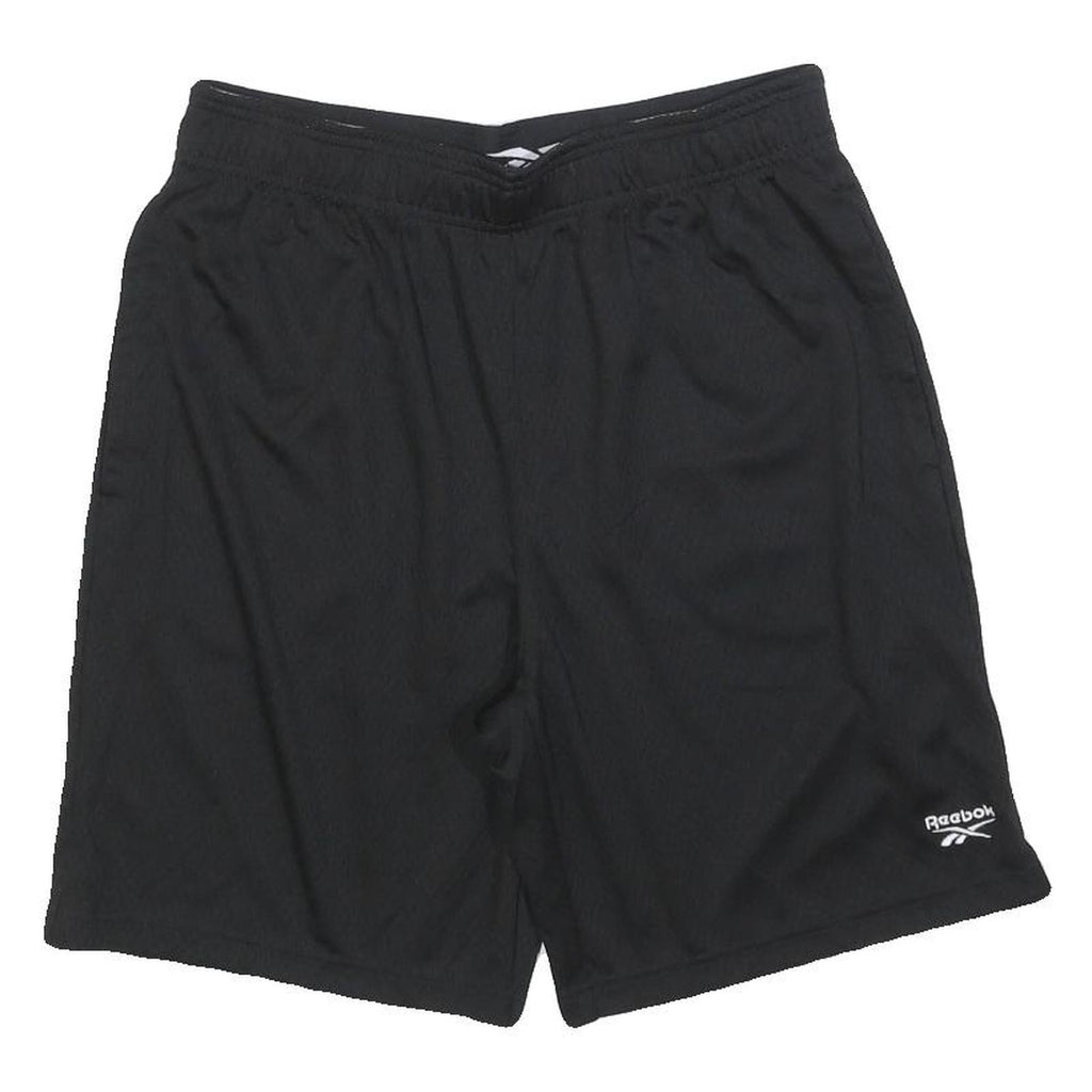 REEBOK Mens Black Sports Shorts M W30 Lightweight Polyester Activewear