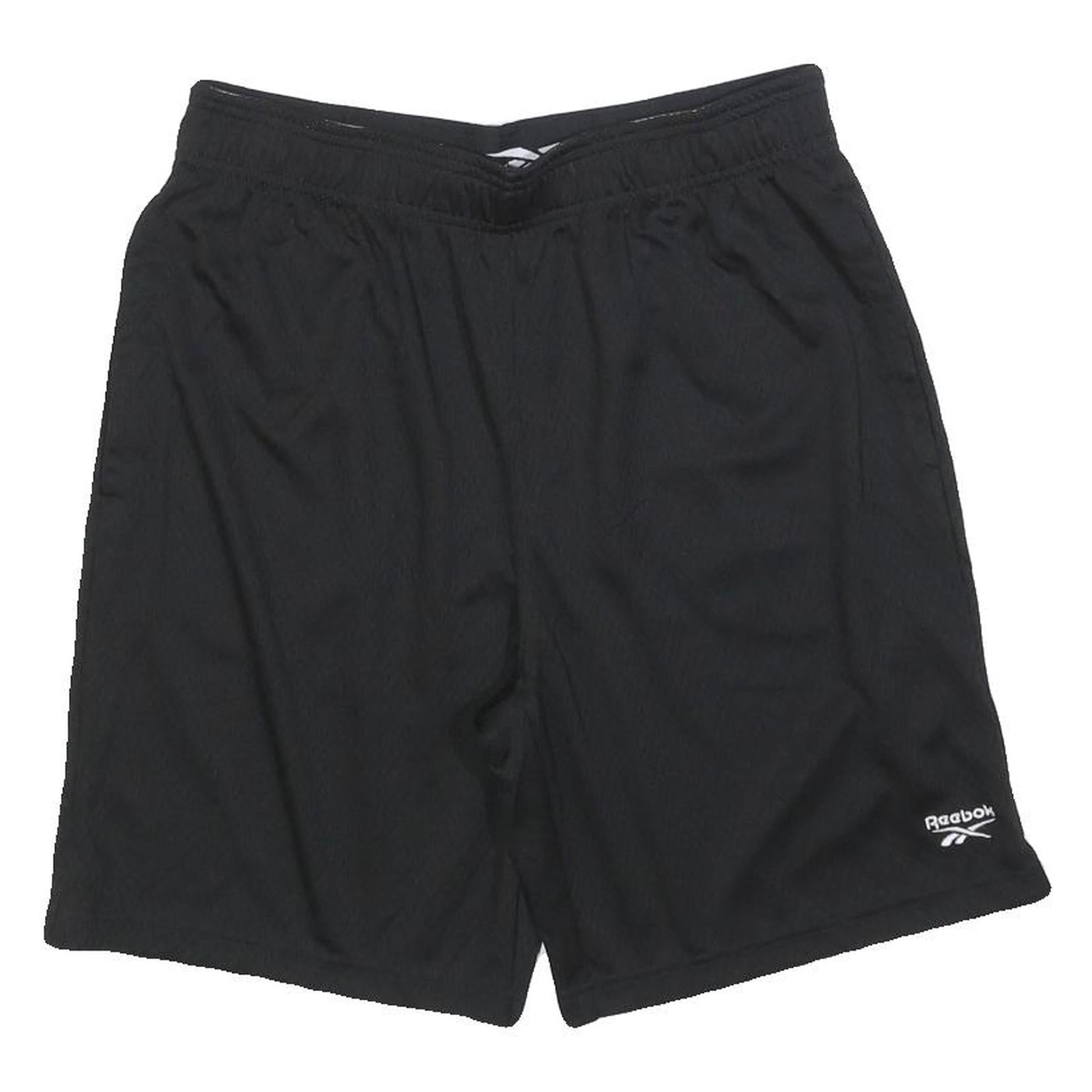 REEBOK Mens Black Sports Shorts M W30 Lightweight Polyester Activewear