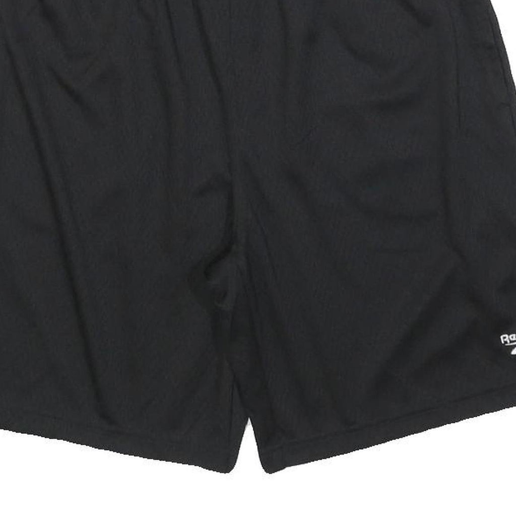 REEBOK Mens Black Sports Shorts M W30 Lightweight Polyester Activewear