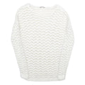 ORSAY Womens White Plain Jumper Crew Neck Basic Knit S Soft Fit Lightweight