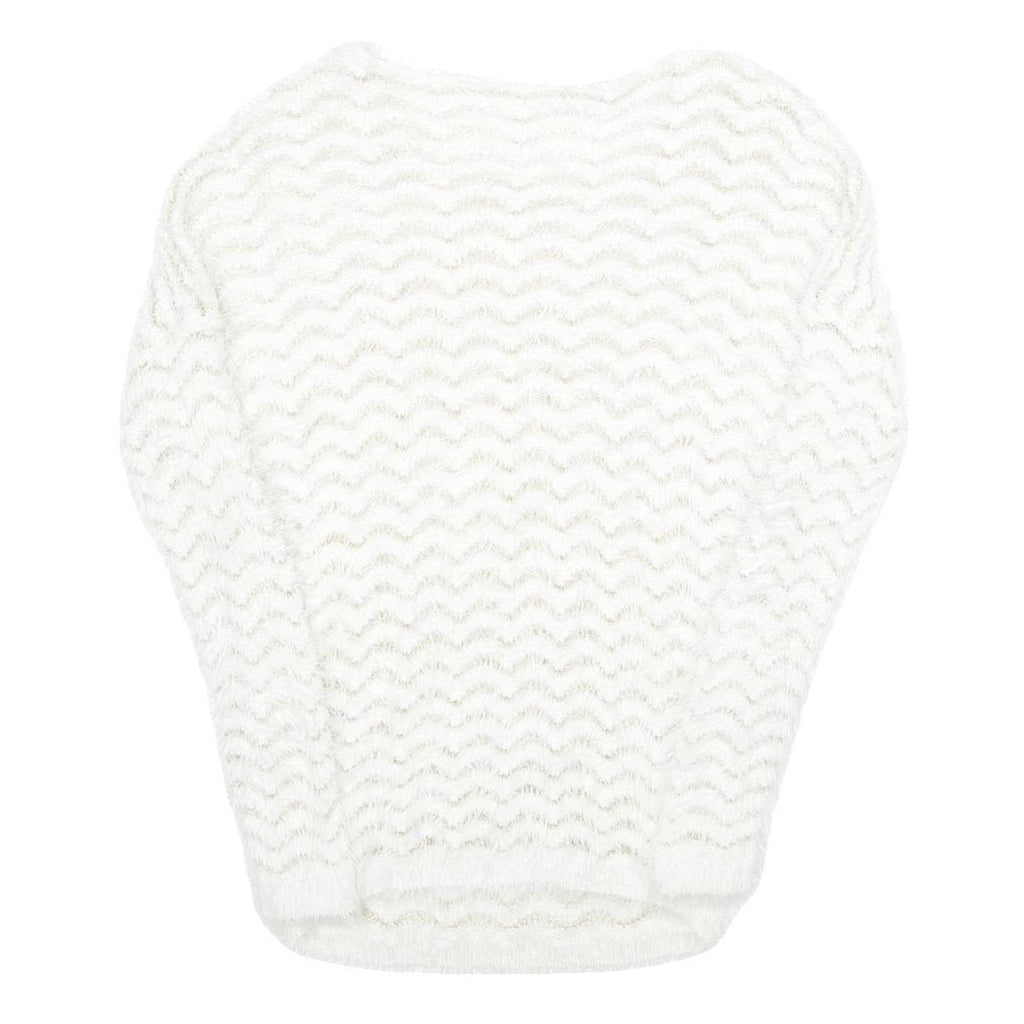 ORSAY Womens White Plain Jumper Crew Neck Basic Knit S Soft Fit Lightweight