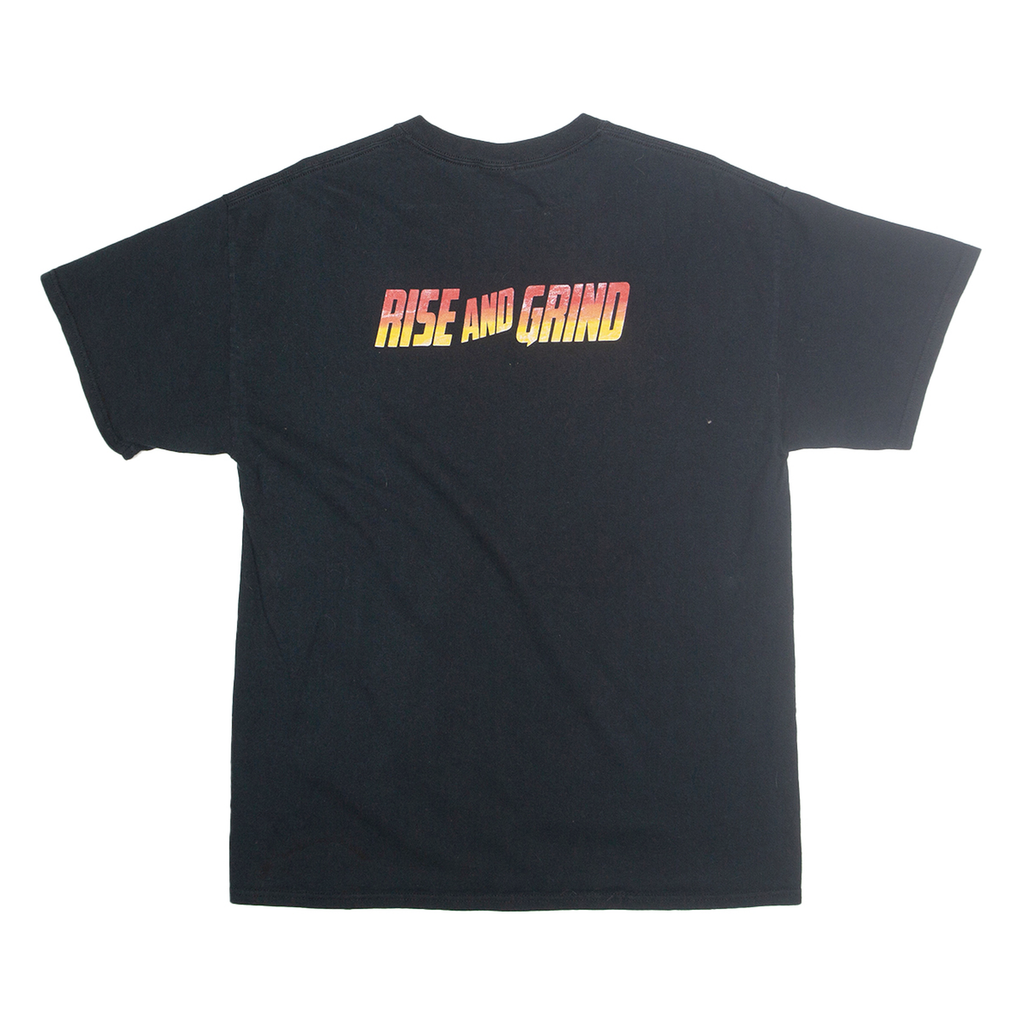 GILDEN Mens Black Firebirds Football Graphic T-Shirt L Short Sleeve Crew Neck