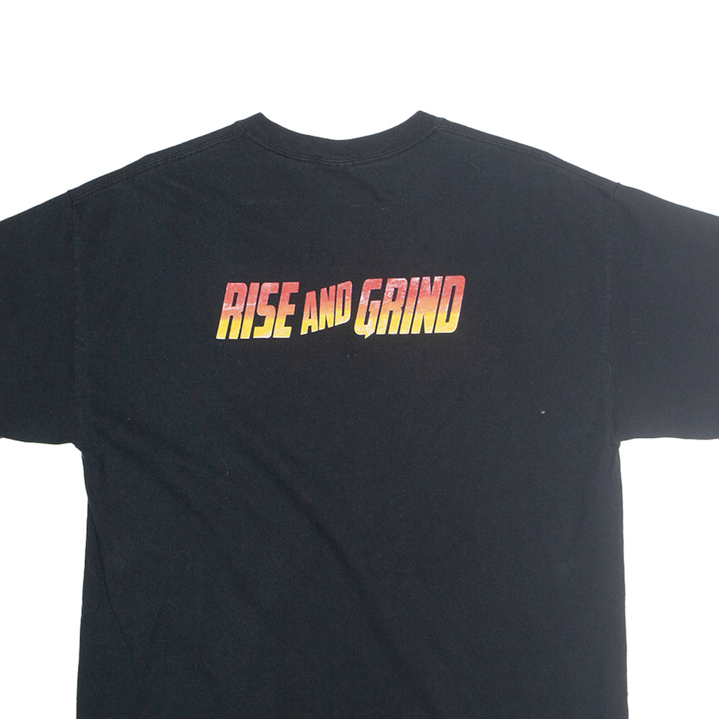 GILDEN Mens Black Firebirds Football Graphic T-Shirt L Short Sleeve Crew Neck