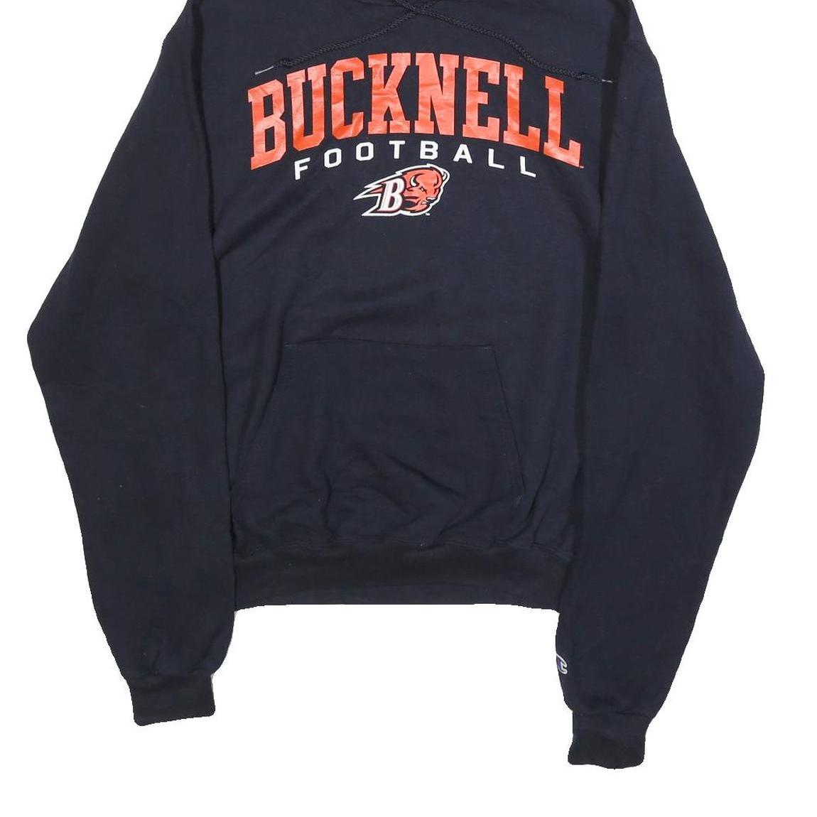 CHAMPION Mens Navy Bucknell Football Hoodie S Cotton Blend Casual Pullover