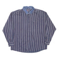 CHAPS RALPH LAUREN Mens Blue Red Striped Shirt 2XL Cotton Casual Long Sleeve
