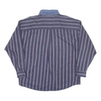 CHAPS RALPH LAUREN Mens Blue Red Striped Shirt 2XL Cotton Casual Long Sleeve