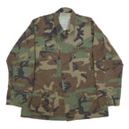 TERRY MANUFACTURING CO. INC Mens Green & Brown Camouflage Military Button Jacket