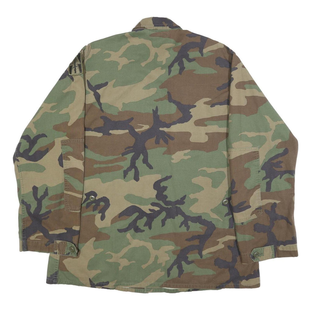 TERRY MANUFACTURING CO. INC Mens Green & Brown Camouflage Military Button Jacket