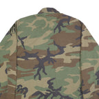 TERRY MANUFACTURING CO. INC Mens Green & Brown Camouflage Military Button Jacket