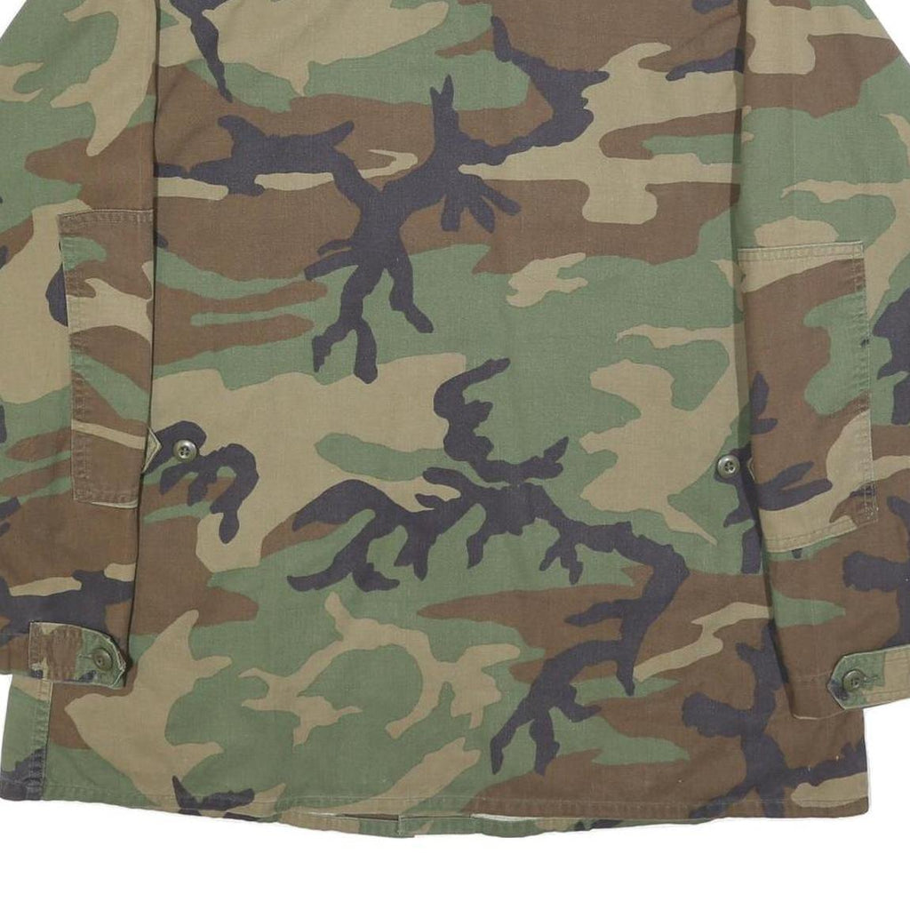 TERRY MANUFACTURING CO. INC Mens Green & Brown Camouflage Military Button Jacket