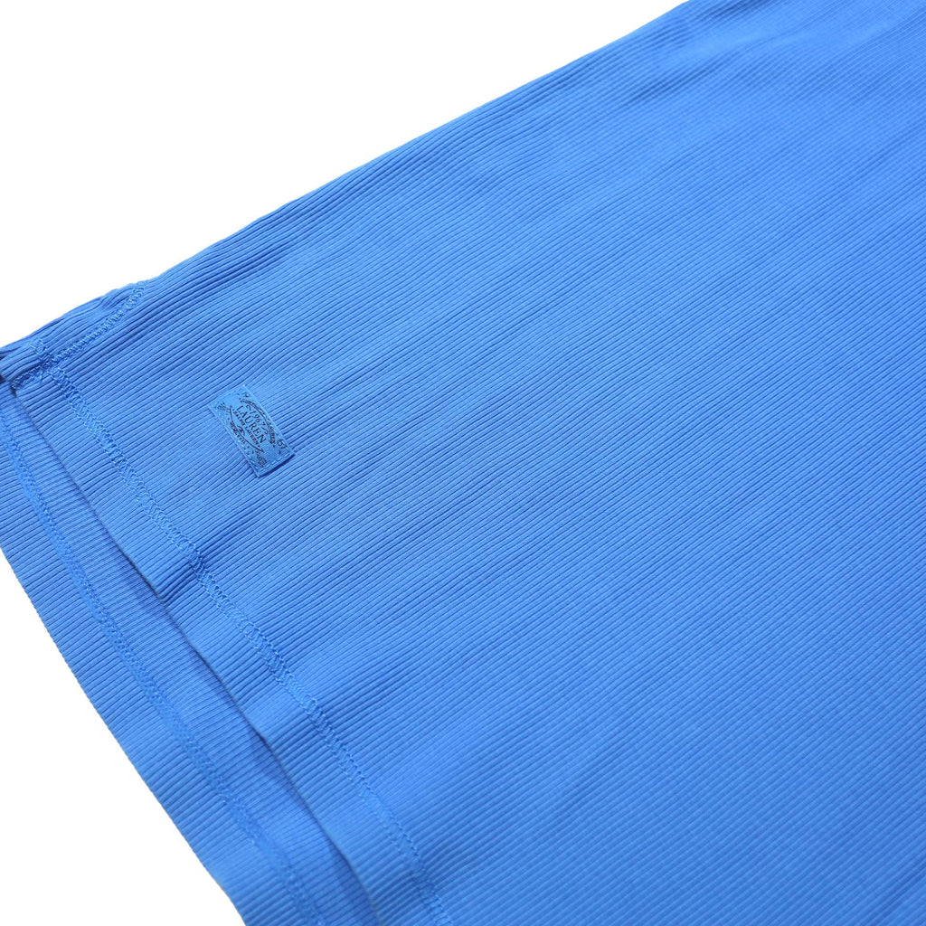 LAUREN RALPH LAUREN Womens Blue Cotton Basic Top Short Sleeve V-Neck Lace Up L