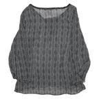 MIMI MATERNITY Womens Black Printed Top Long Sleeve V-Neck M Maternity Wear