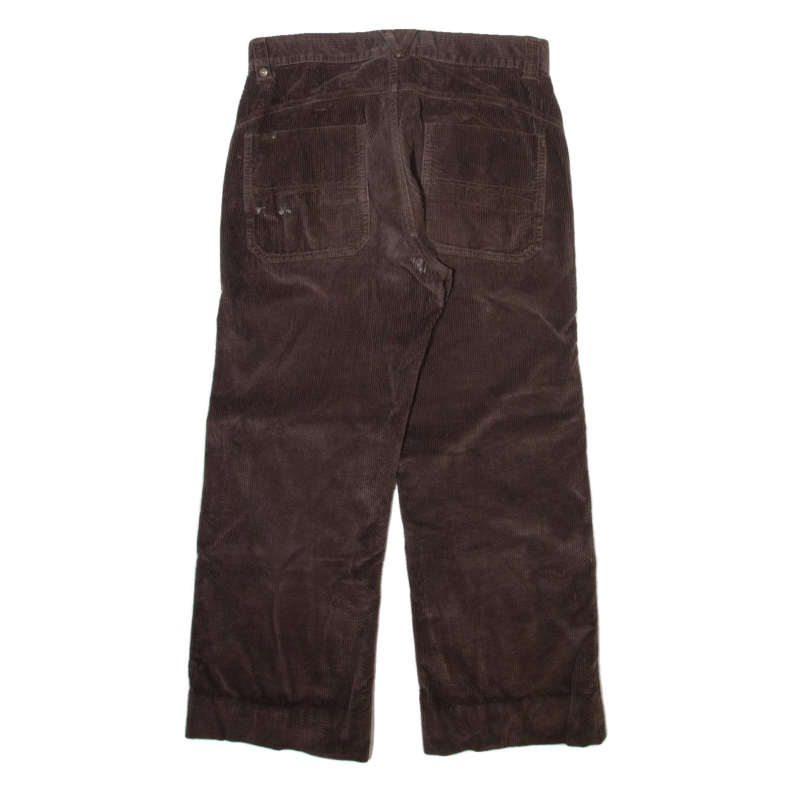 TOMMY HILFIGER Mens Corduroy Trousers Brown Regular Straight W31 L26