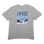 NIKE Mens Grey Loose Laces Graphic T-Shirt L Short Sleeve Crew Neck Casual