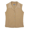 MARCO PECCI Womens Beige Quilted Polyester Button Jacket S Sleeveless Outerwear