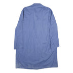 Mens Blue Cotton Button Jacket 2XL Classic Plain Long Sleeve Workwear