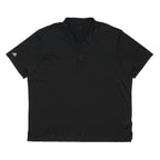 ADIDAS Mens Black Short Sleeve Plain 2XL Polo Shirt Button Collar Lightweight