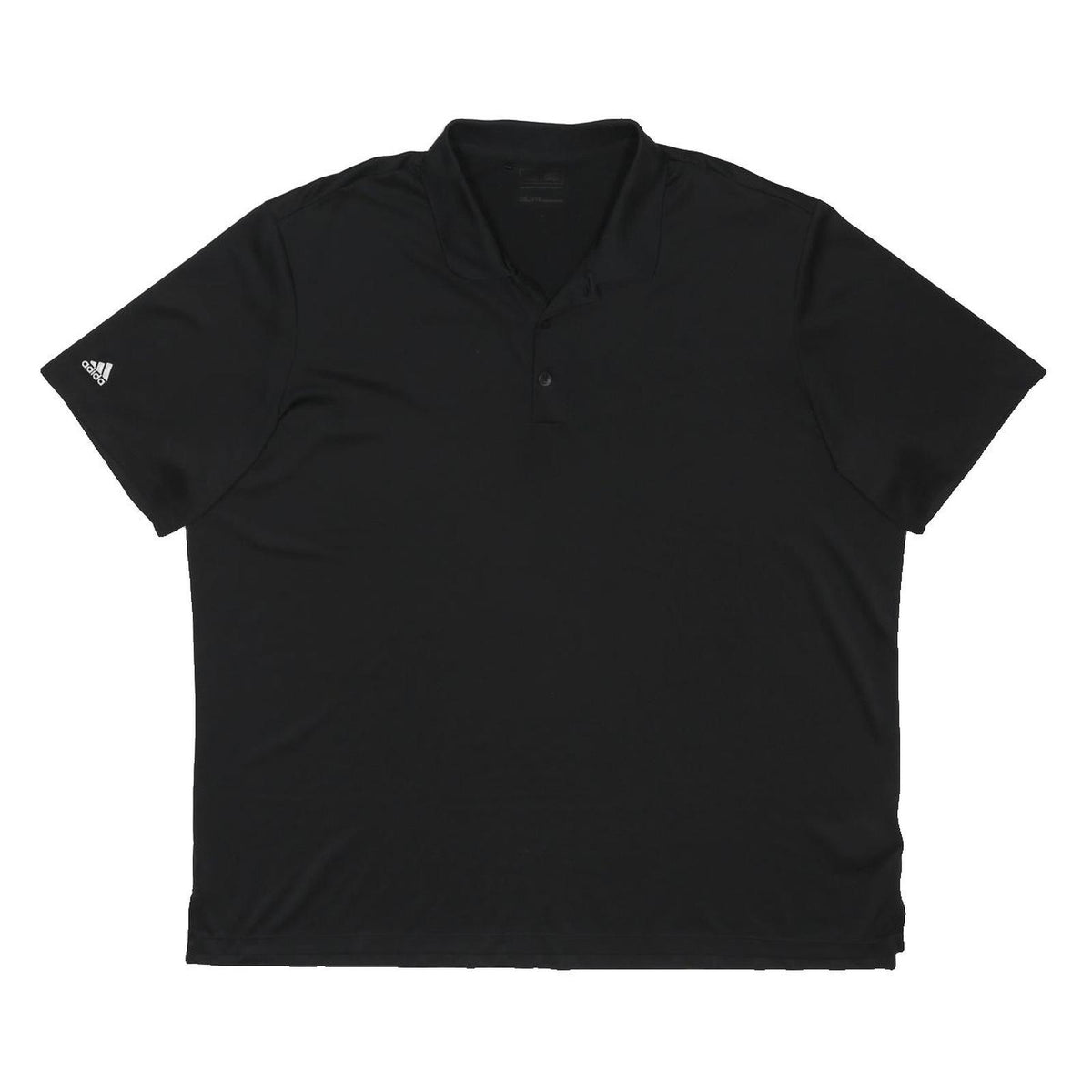 ADIDAS Mens Black Short Sleeve Plain 2XL Polo Shirt Button Collar Lightweight
