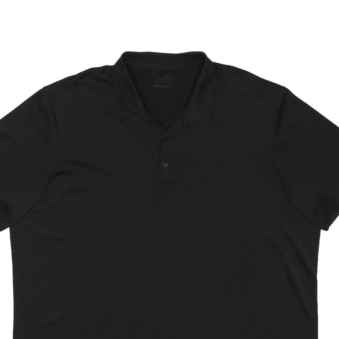 ADIDAS Mens Black Short Sleeve Plain 2XL Polo Shirt Button Collar Lightweight