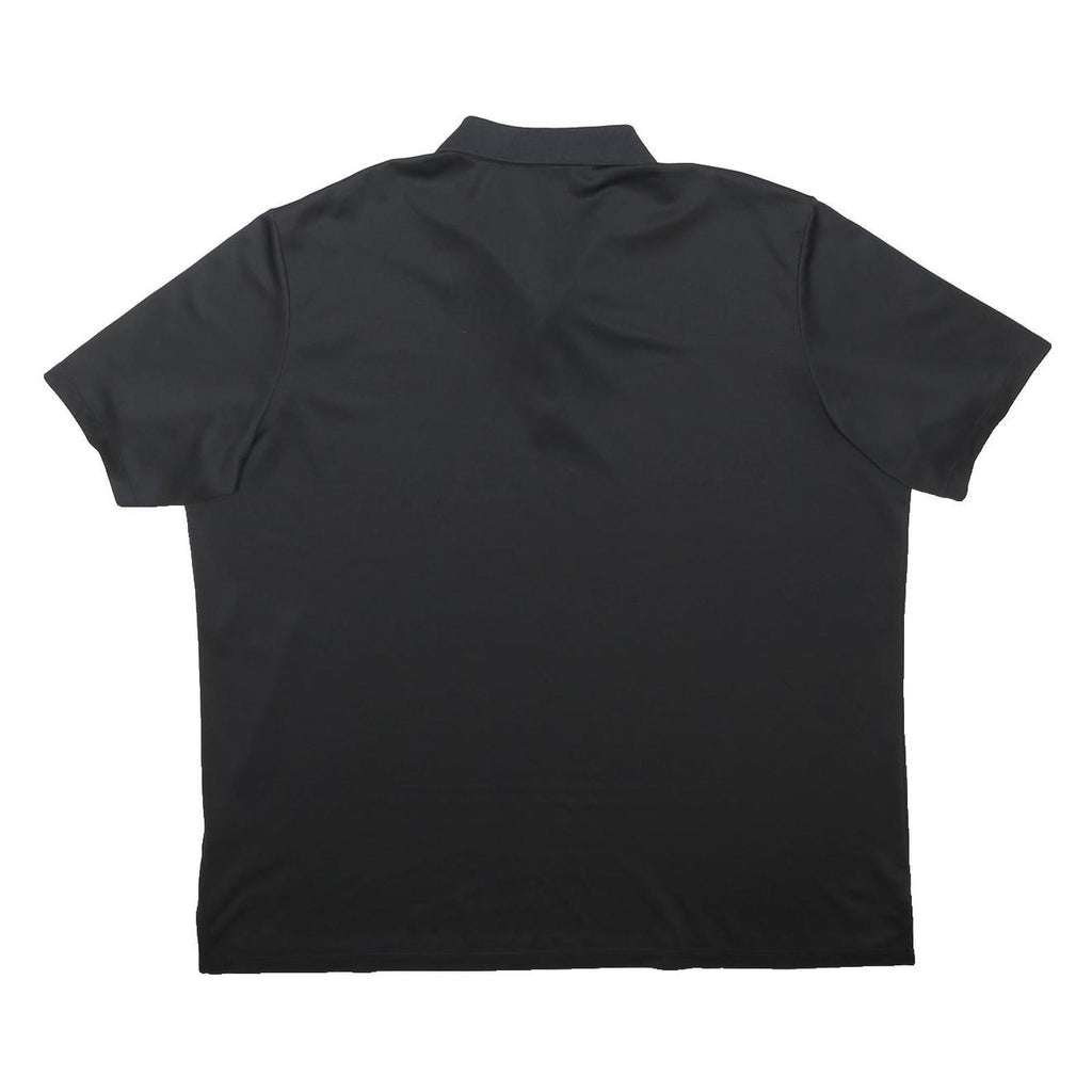 ADIDAS Mens Black Short Sleeve Plain 2XL Polo Shirt Button Collar Lightweight