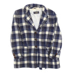 BALSER Womens Blue & White Checked Wool Button Jacket S Woven Classic