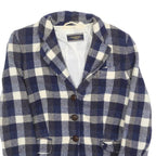 BALSER Womens Blue & White Checked Wool Button Jacket S Woven Classic