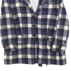 BALSER Womens Blue & White Checked Wool Button Jacket S Woven Classic