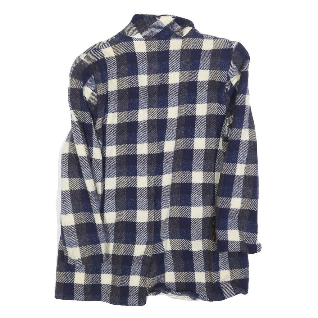 BALSER Womens Blue & White Checked Wool Button Jacket S Woven Classic