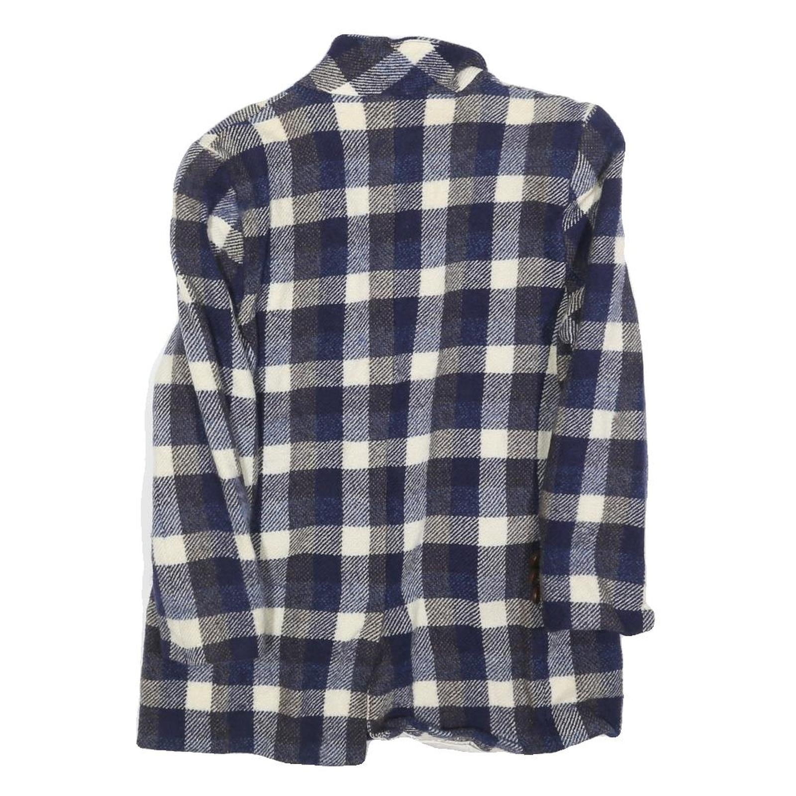 BALSER Womens Blue & White Checked Wool Button Jacket S Woven Classic