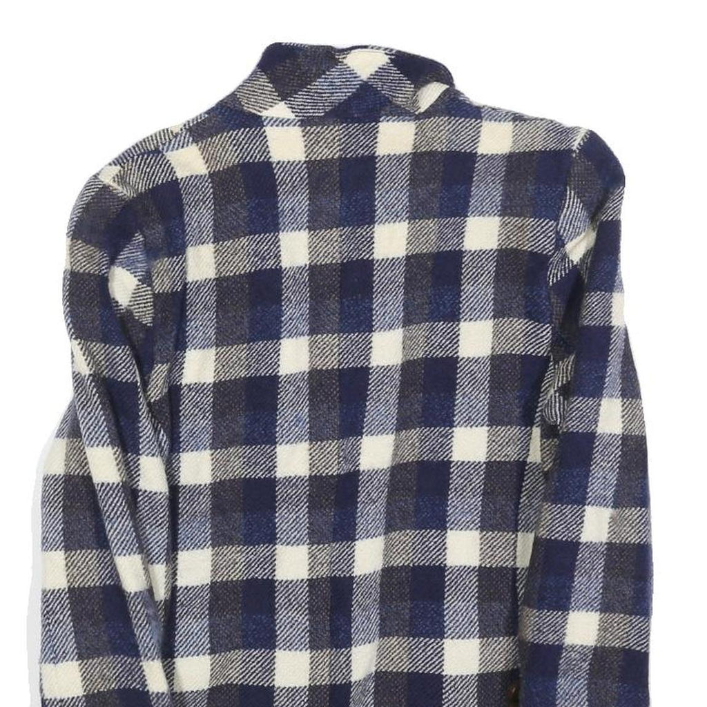 BALSER Womens Blue & White Checked Wool Button Jacket S Woven Classic