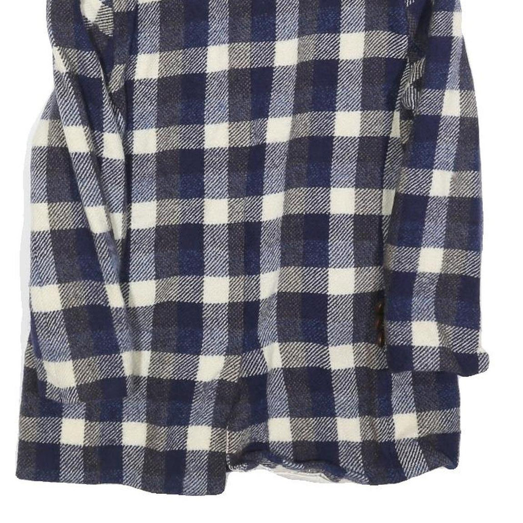 BALSER Womens Blue & White Checked Wool Button Jacket S Woven Classic
