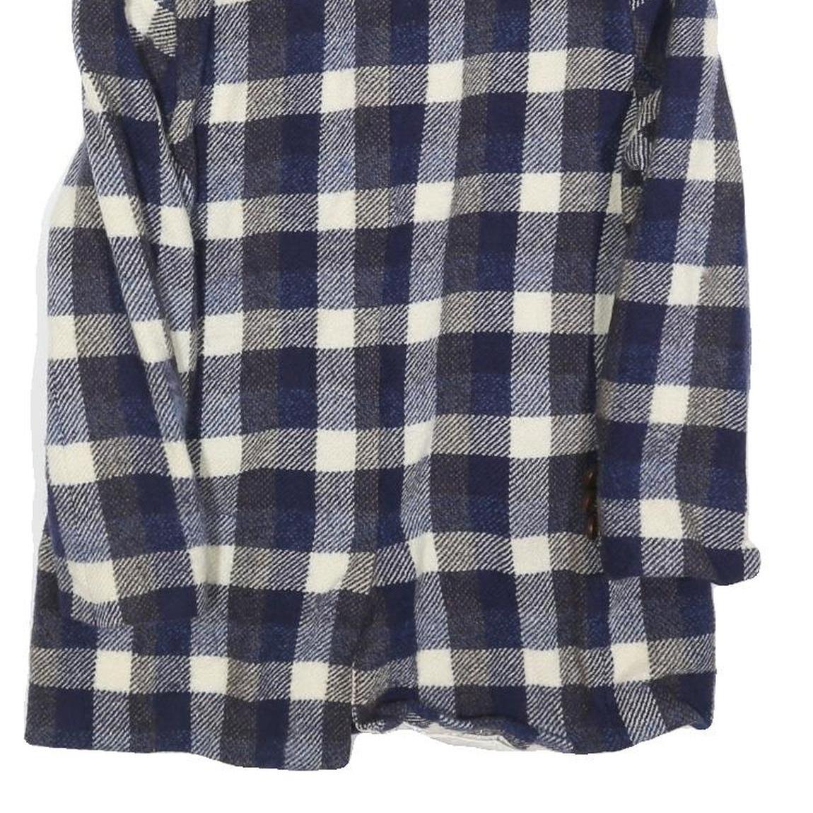 BALSER Womens Blue & White Checked Wool Button Jacket S Woven Classic