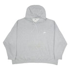 NIKE Womens Grey Pullover 4XL Cotton Blend Relaxed Fit Drawstring Hooded Top