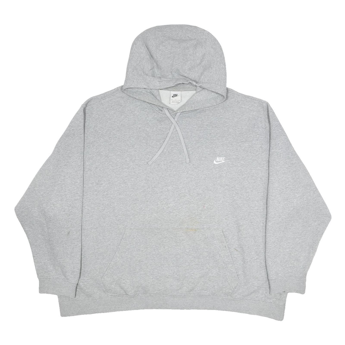 NIKE Womens Grey Pullover 4XL Cotton Blend Relaxed Fit Drawstring Hooded Top