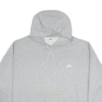 NIKE Womens Grey Pullover 4XL Cotton Blend Relaxed Fit Drawstring Hooded Top